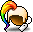 Front Ponytail Rainbow Wig